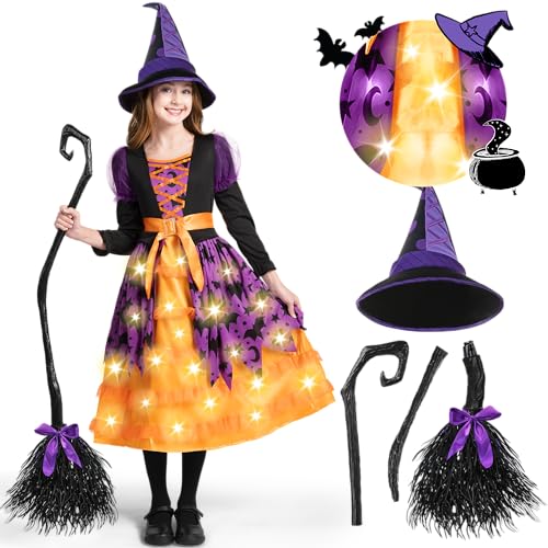 Spooktacular Creations Hallowen Tutu-Kostüm für Kinder, Fledermaus-Hexe, beleuchtet.