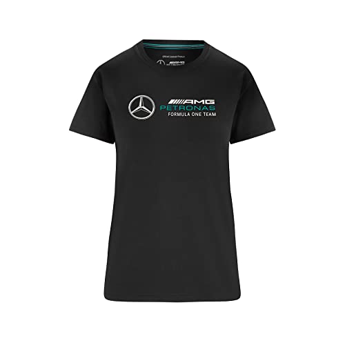 MERCEDES AMG PETRONAS Formula One Team - Offizielle Formel 1 Merchandise Kollektion - T-Shirt mit großem Logo für Damen - Schwarz - M