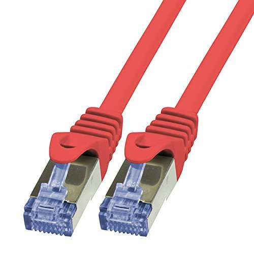 BIGtec LAN Kabel 30m Netzwerkkabel Ethernet Internet Patchkabel CAT.6a rot Gigabit SFTP doppelt geschirmt für Netzwerke Modem Router Switch 2 x RJ45 kompatibel zu CAT.5 CAT.6 CAT.7 Stecker