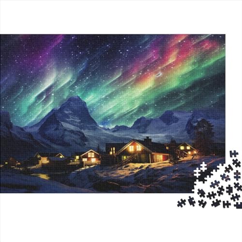 Puzzle Für Erwachsene, 500-teilige Puzzles Für Jugendliche Northern Lights Familie, Herausfordernde Spiele, Unterhaltung, Spielzeug, Geschenke, Heimdekoration, Ungelöstes Rätsel 500pcs (52x38cm)