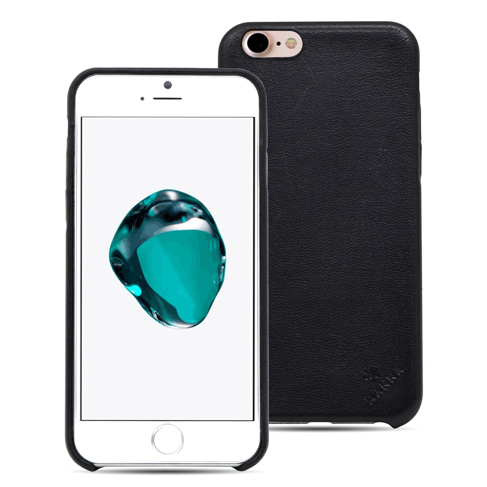 Manna Rückcover für Apple iPhone 7 Hülle | Lederhülle Abdeckung Tasche Handyhülle | Case aus Echtleder Dakota | für 4,7 Zoll Display