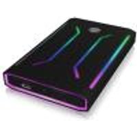 ICY BOX Gaming SSD Gehäuse 2,5 Zoll mit RGB Beleuchtung, USB 3.1 Gen 2 (10 Gbit/s), USB-C Verbindung, Aluminium, Schwarz, IB-G226L-C31