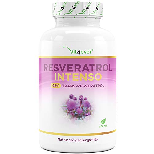 Resveratrol mit 500 mg pro Kapsel - Premium: 98% Trans-Resveratrol aus japanischem Staudenknöterich Wurzel-Extrakt - 60 Kapseln - Laborgeprüft - Hochdosiert - Vegan