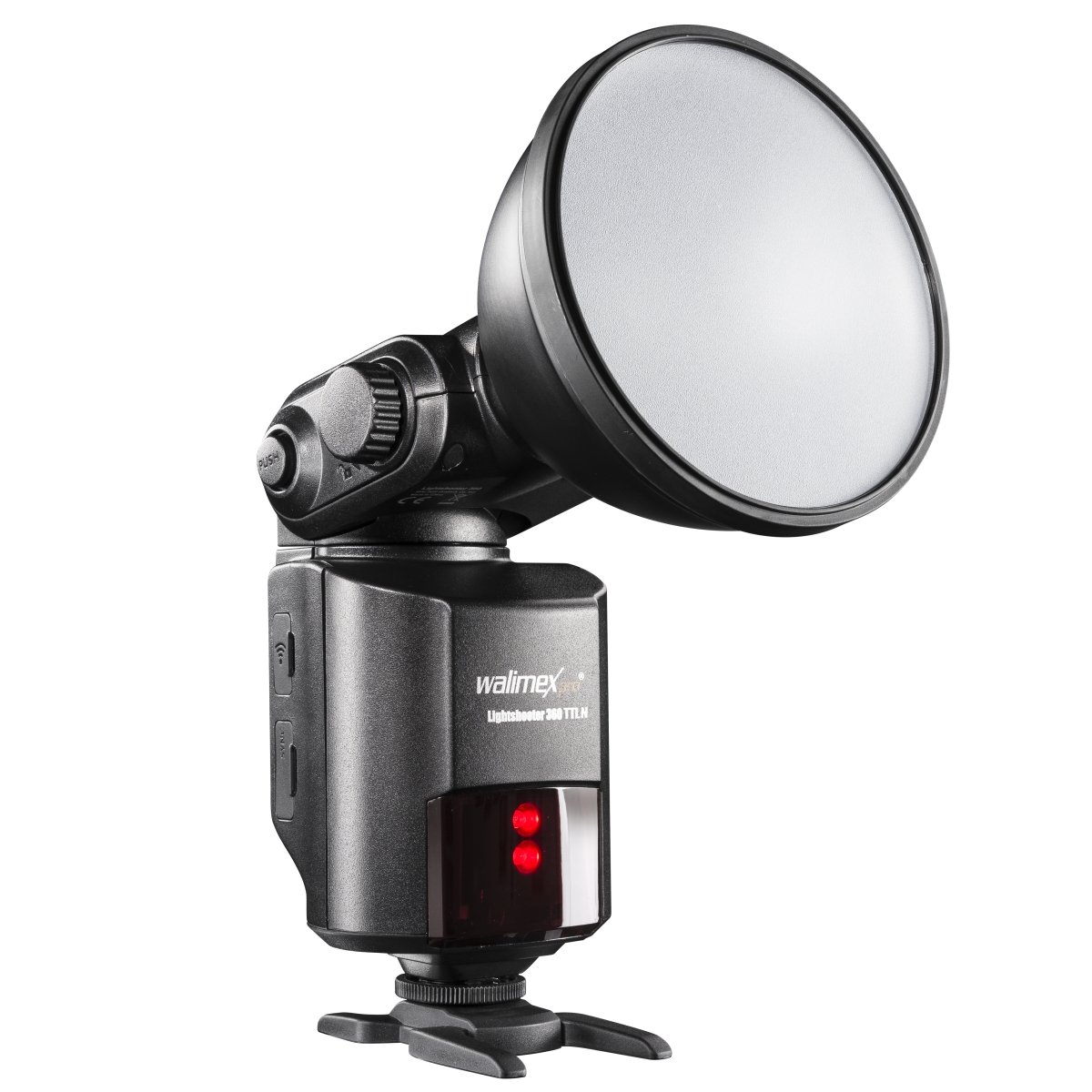 Walimex Pro Light Shooter 360 TTL Blitzgerät für Nikon (inklusiv Blitzröhre, Reflektor, Diffusor, Tasche, 1x Power Porta, Verbindungskabel, Tragegurt, Netzladegerät) schwarz