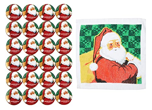 Bada Bing Handtuch 24er Set - Einzigartiges magisches Handtuch - 100 % Baumwolle - Zaubertuch - Weihnachtshandtuch - Santa Claus - Perfektes Geschenk - Adventskalender - 30 x 30 cm