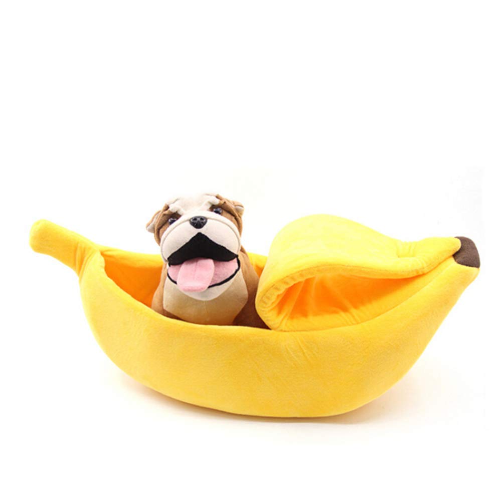 UKCOCO Großes Haustierbett 1Pc Pet Cushion Cute Portative Banane geformt Cushion Hundenest für schlafende Welpen Hunde Katzenzubehör