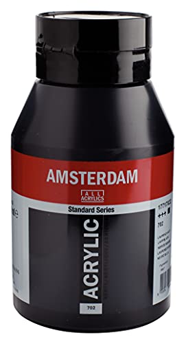 Amsterdam Talens Acrylfarben, 1000 ml Flasche, 702 Lampenschwarz