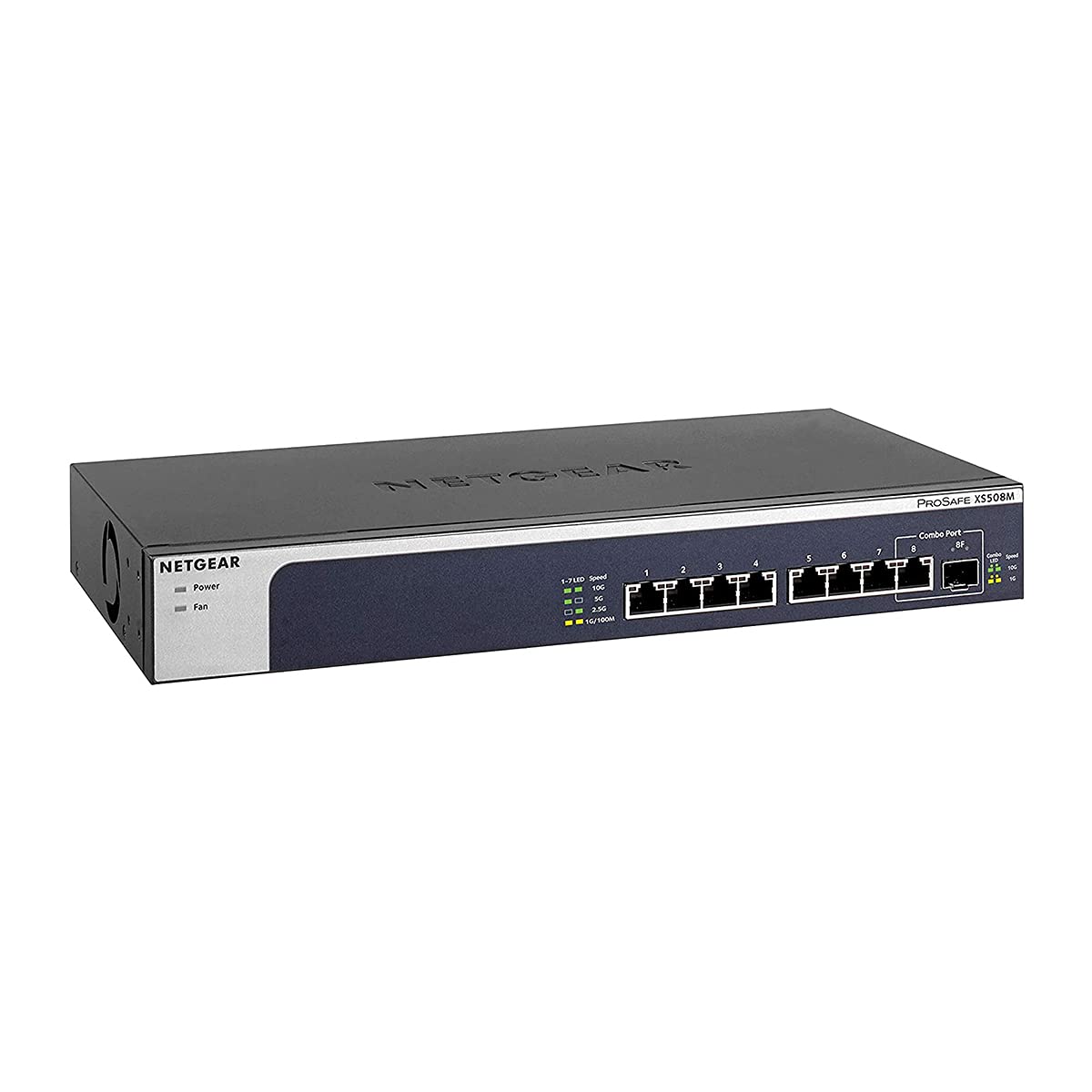 NETGEAR XS508M 8 Port 10gb Switch | Multi-Gigabit LAN Switch Smart (mit 1x 10G SFP+, Desktop oder 19 Zoll Rack-Montage, ProSAFE Lifetime-Garantie)
