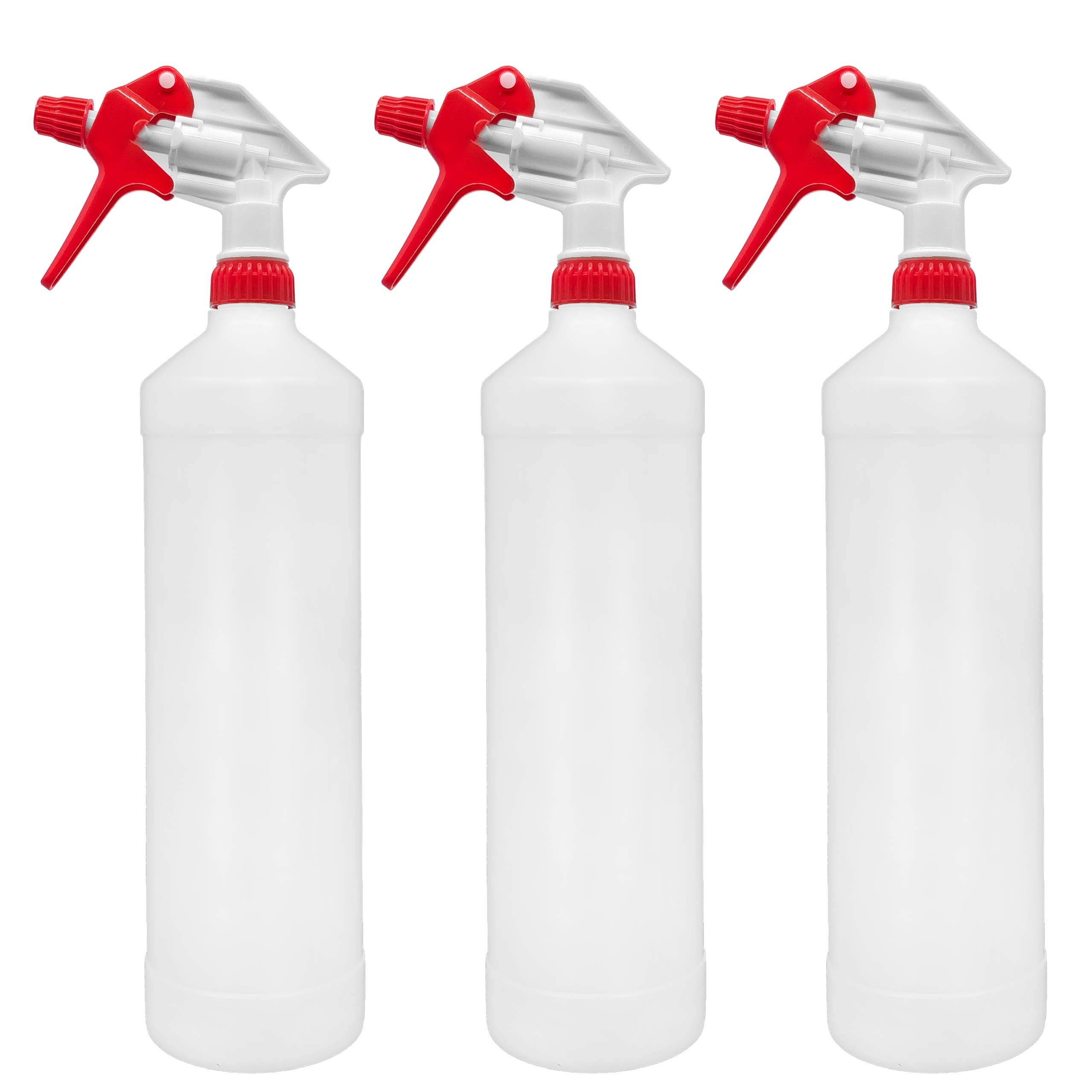 BiOHY Sprühflasche 1 Liter (3er-Set) | Chemiebeständiger Pumpsprüher für Reinigungsmittel, Öl und mehr | Pumpflaschen für Handwerk, Hobby, Kosmetik und Haushalt