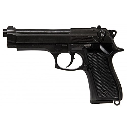 Denix Erwachsene Gefälschte Nachbildung der Beretta M92 Waffenreplik, schwarz, One Size
