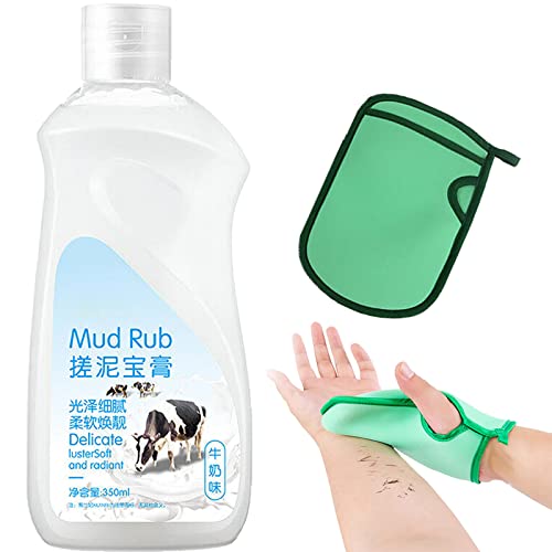 Rubbing Mud for Skin, 2023 New Mud Rubbing Artifact, Rubbing Mud Gel, Rubbing Mud, Exfoliating Peeling Solution for Body All Skin Type, 350ML (Milk)