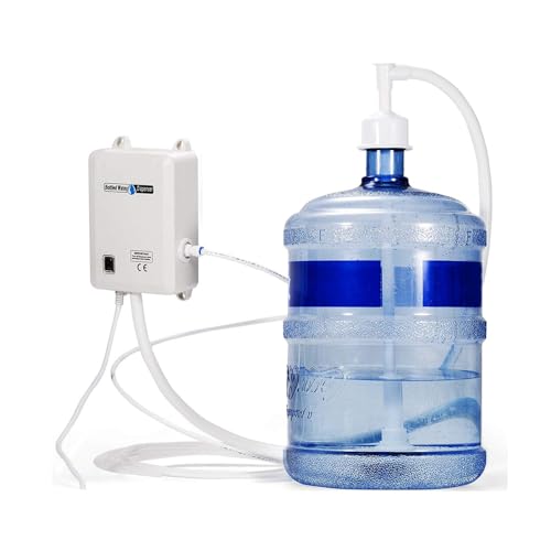 BuoQua Elektrischer Wasserspender Pumpe 1 Gallone, Elektrische Trinkwasserpumpe 40 PSI Pro Min. Elektrische Wasserspenderpumpe mit 1 x 20 ft PE-Rohr, 4 x geräuschdämpfende Silikonfüße, 1 x Deckel 35 W