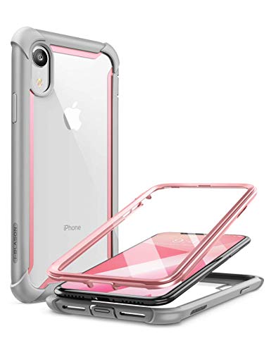 i-Blason iPhone XR Hülle [Ares] Handyhülle 360 Grad Bumper Case Robust Schutzhülle Transparent Cover mit integriertem Displayschutz für Apple iPhone XR 6.1 Zoll 2018 (Pink)