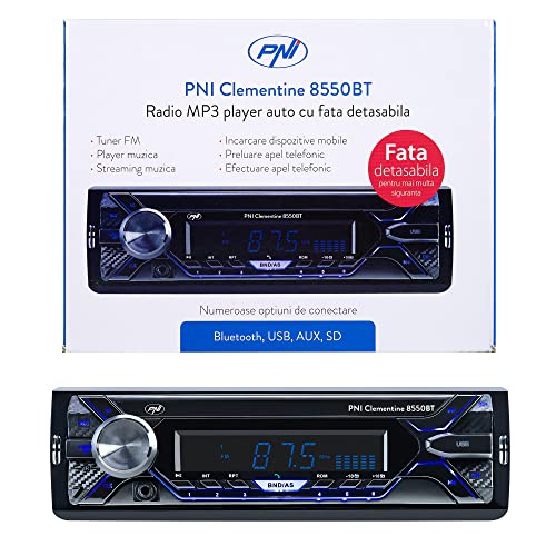 Auto MP3-Player PNI Clementine 8550BT, Front abnehmbar, 4x45w, 12V, 1 DIN, mit SD, USB, AUX, RCA