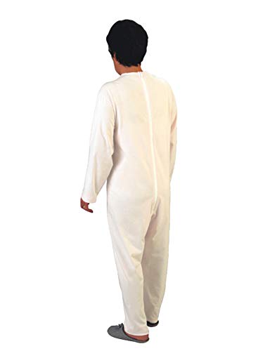 Rekordsan Damen-Schlafanzug, klassisch, aus frischer Baumwolle, mit 1 Reißverschluss, Farbe Nata Größe 2 – 1 Stück