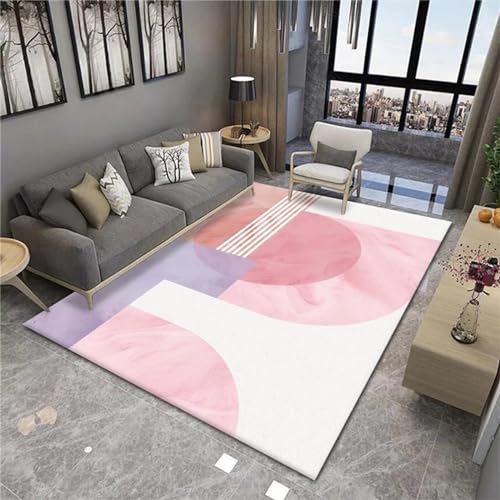 FULYA Teppich, rosa Teppich, weicher, feuchtigkeitsbeständiger und Rutschfester Balkonteppich, kleine Teppiche für Schlafzimmer, rosa, 120 x 180 cm