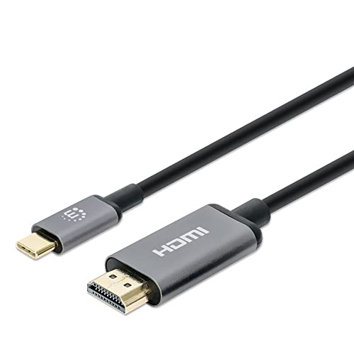 Manhattan 153607 Videokabel-Adapter 2 m HDMI Typ A (Standard) USB Typ-C Schwarz - Silber (153607)