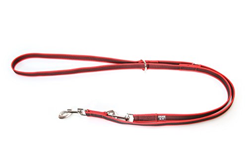 Julius-K9, 216GM-R-S10 Color & Gray Gumierte Leine Rot-Grau 20 mm*10 m mit Schlaufe, max. für 50 kg Hunde