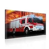 Feuerwehr Auto Leinwand Bilder (PP1501O1FW) - Wallsticker Warehouse - Size O1 - 100cm x 75cm - 230g/m2 Canvas - 1 Piece