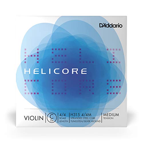 D'Addario Helicore Geigensaiten - Violine Saiten Geige 4/4 - H315-4/4M Violinen Einzelsaite 'C' Wolfram umsponnen 4/4 Medium