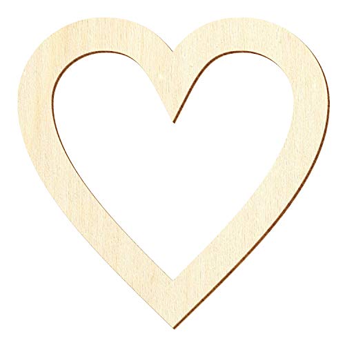 Holz Herz Rahmen - Deko Basteln 5-50cm, Pack mit:10 Stück, Größe:13cm
