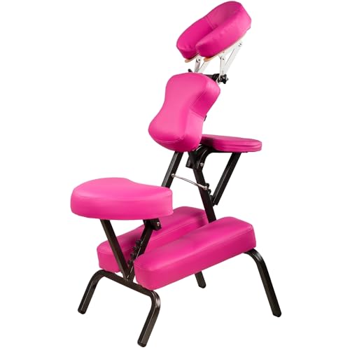 MOVIT Klappbarer Massagestuhl/Tattoo Stuhl inkl. Tasche, belastbar bis 200 kg, Farbwahl, schadstoffgeprüft, Farbe Pink
