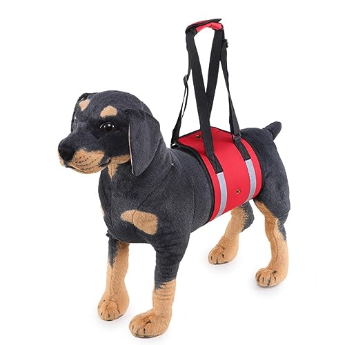 Tragbare Hundeschlinge,Ganzkörper-Hundestützgeschirr,Vorder- Und Hinterbeine,Verstellbare Aufzugsweste Für Hunde (Color : Red, Size : L)
