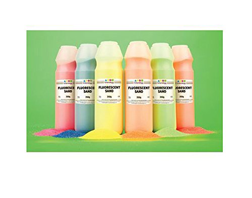 Baker Ross Fluoreszierende Sandfarbe für Kinder, Kunsthandwerk und Textur, 6 x 350 g