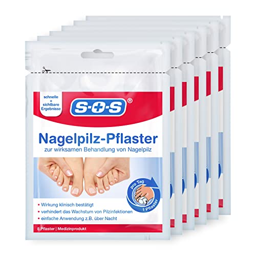 SOS Nagelpilz-Pflaster | zur intensiven Nagelpilz Behandlung | einfache Anwendung über Nacht | schnelle, sichtbare Ergebnisse | praktische Anwendung | auch bei Nagelverfärbungen |6x8 Pflaster