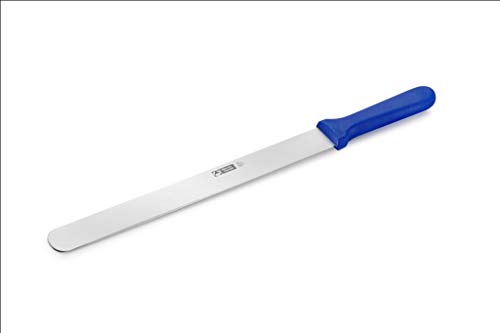thermohauser Bäckermesser (Stahl, rostfrei), einseitig geschliffen, mit blauem Kunststoffgriff, Klinge: 31 cm