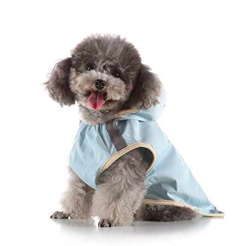 SUSOSU Hunde-Regenmantel Kleiner Großer Hund Großer Hund Haustier-Druck Regenmantel Reflektierende Hundekleidung Regenmantel Poncho,Blue 2,M