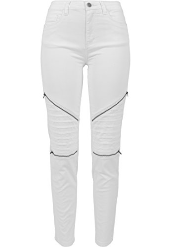Urban Classics Damen Ladies Stretch Biker Pants Hose, Weiß (White 220), W28
