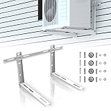 Air Jade Wandhalterung für Klimaanlagenhalterung mit Querstange, robustes faltbares Design für Ductless Mini Split Wärmepumpensysteme im Freien, unterstützt 7000 bis 18000 BTU, max. 150 kg