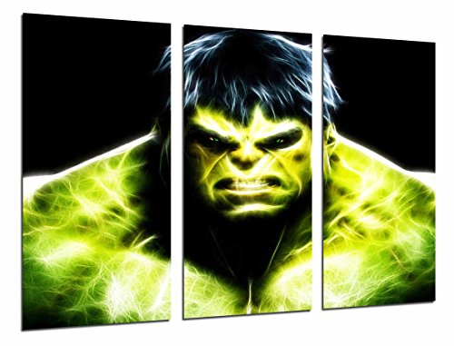 Wandbild - Hulk, Superheld, komisch, 97 x 62 cm, Holzdruck - XXL Format - Kunstdruck, ref.26610