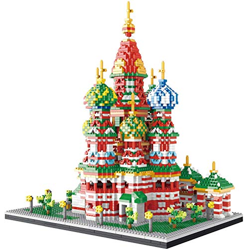 RSVT Diamant-Blocks Assembled Architecture Model - Weltberühmte Wahrzeichen Vasile Kathedrale, Mini-Blöcke Von Spielzeug Für Kinder