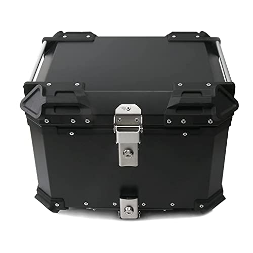 Motorrad Heckbox, Reise Aufbewahrungsbox Legierung Aufbewahrungsbox Motorrad Kofferraum Universal Top Case (Schwarz, 55L)