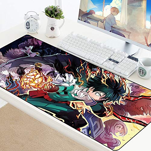 BILIVAN My Hero Academia Großes XL-Mauspad Anime Gamer Gaming Mauspad Computer Zubehör Big Keyboard Laptop Padmouse Geschwindigkeit Schreibtischunterlage (900 x 400 x 3 mm, 6)