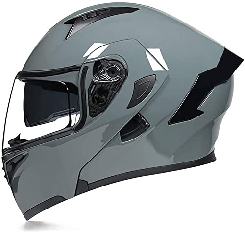 Klapphelm Motorradhelm Modularer Helmet Integralhelm Doppelvisier Kopfschutz Schutzhelm Für Mofa Chopper Klapphelme Full Face Motorrad Helm,DOT/ECE Zertifiziert (Color : D, Größe : 2XL=63-64cm)