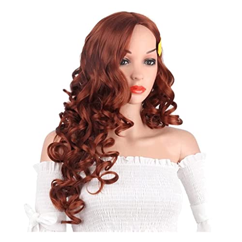 Haarperücke Damenperücken lange gewellte Perücke Echthaar Mode natürliche realistische flauschige Perücken für Partys und Cosplay-Perücken charmant