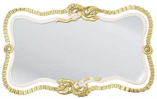 Casa Padrino Luxus Barock Spiegel Weiß/Grau/Antik Gold - Prunkvoller Massivholz Wandspiegel im Barockstil - Luxus Möbel im Barockstil - Barock Möbel - Edel & Prunkvoll