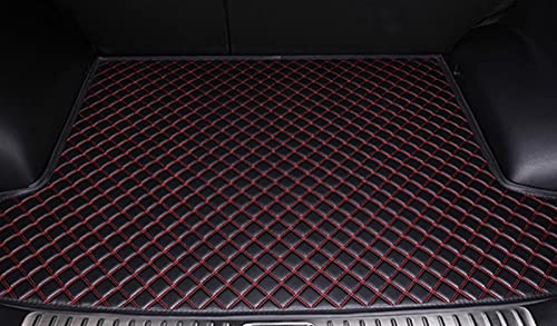Auto-Kofferraummatte Für Mercedes Für Benz S-Klasse W222 C217 2014-2020 Leder-Kofferraum-Boot-Matte Teppich Heck Cargo Liner Pad Wasserdicht Kofferraummatte (Farbe : Black with Red, Größe : Size 1)