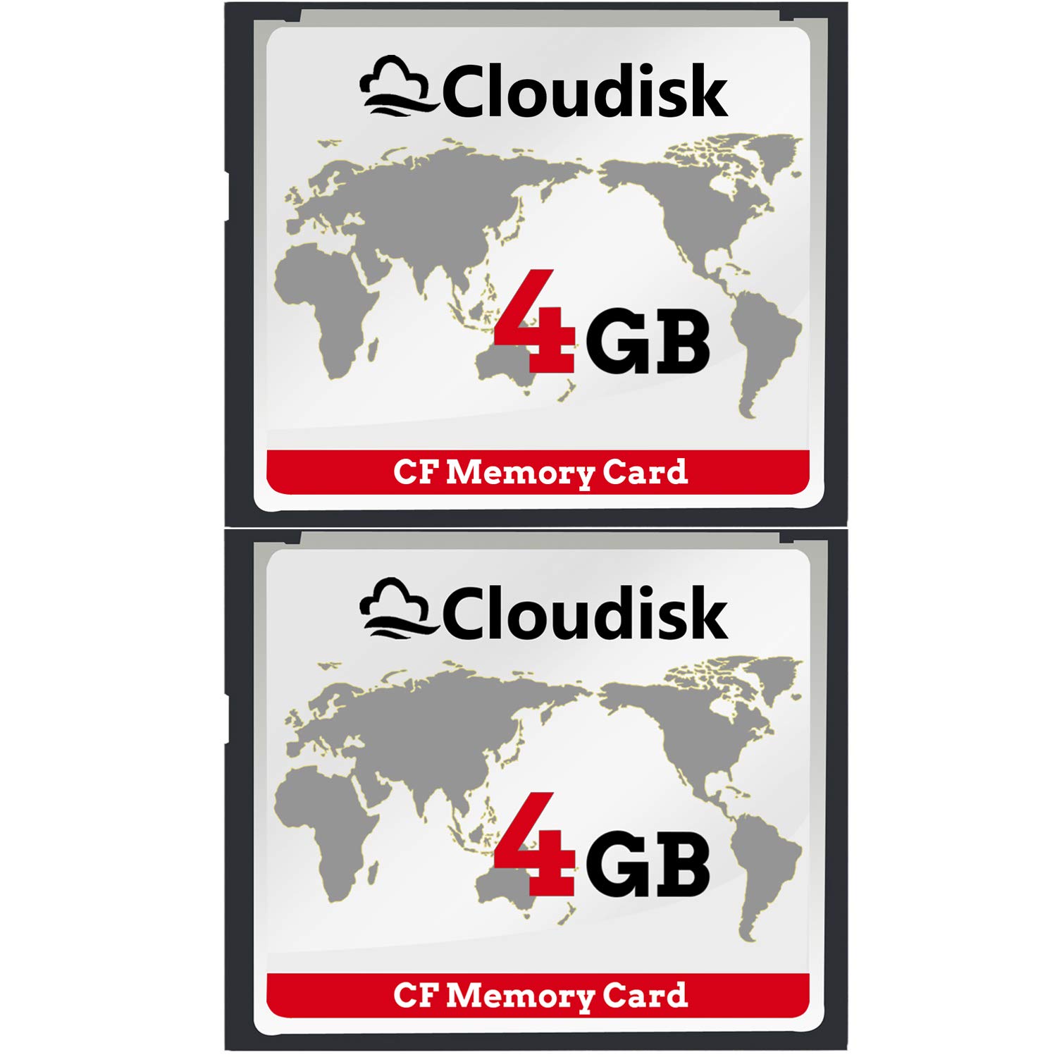 Cloudisk 2-Pack Compact Flash Card 4GB CF 2.0 Kartenleistung für DSLR Kamera, Vintage Digitalkamera und Industrie Ausrüstung (4GB CompactFlash)