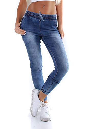 OSAB-Fashion 10427 Damen Jeans Hose Boyfriend Haremsjeans Gummibund Jogg-Style Pants Streetwear