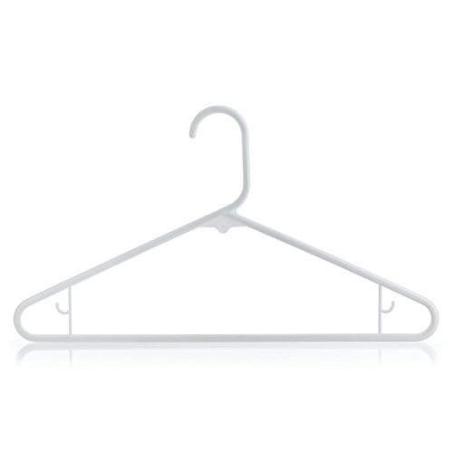 Hangerworld 40 Weiße Kunststoff Kleiderbügel 42cm Hosensteg Kleiderschlaufen