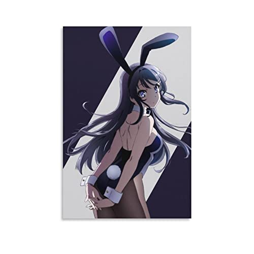 XINXUN Sakurajima Mai Anime Poster Seishun Buta Yarś Wa Bunny Girl-senpai 9 Leinwand-Wandkunst-Poster, dekoratives Schlafzimmer, modernes Zuhause, Bild, Kunstwerke, Poster, 40 x 60 cm