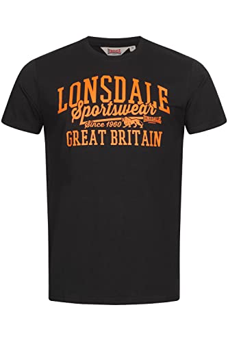 Lonsdale Men's DERVAIG T-Shirt, Black/Orange, 3XL