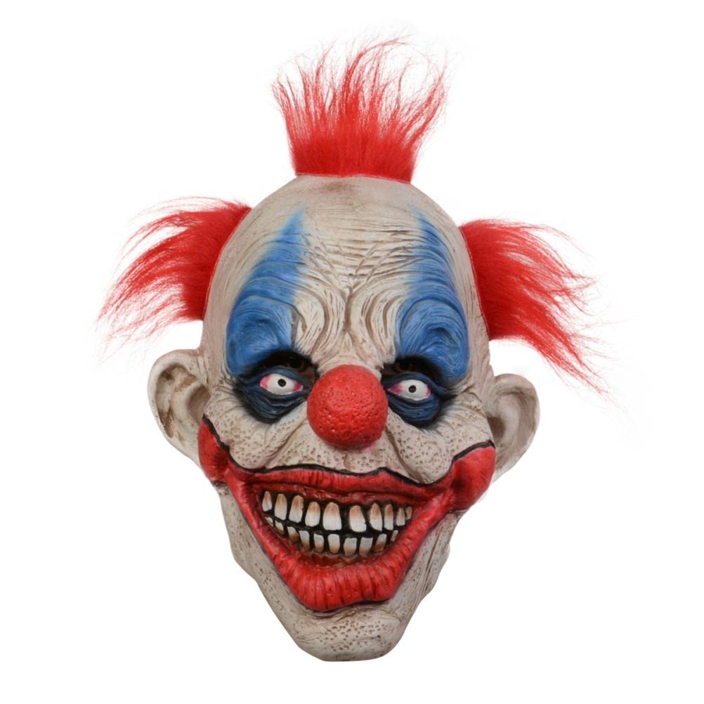 CeFurisy Clown Maske Latex Böse Horror Gesicht Kostüm Halloween Gruselige Clown Gesichtsabdeckung Cosplay Dress Up Requisiten Bar Dekorationen