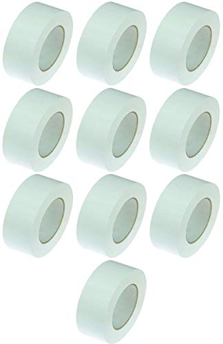 10 Rollen Klebeband Gewebeband 50 m x 48 mm WEISS - Panzerband Steinband Gaffa Tape Reparaturband (Weiss, 10 Rollen)