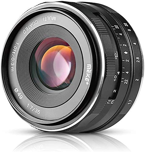 Meike Objektiv für Canon EF-M EOS M1 M2 M3 M5 M6 M10 M100, 35 mm F1.7 große Blende, manueller Fokus