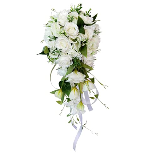 PETSOLA Blumenstrauß Hochzeitsstrauß Kunstblumen für Hochzeit Valentinstag Jahrestag